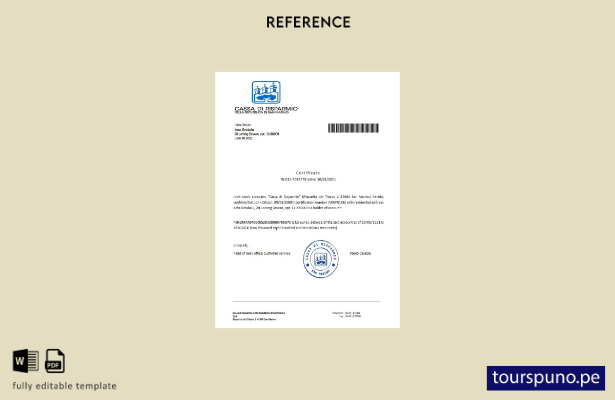 plantilla de referencia de San Marino Cassa di Risparmio lista para imprimir